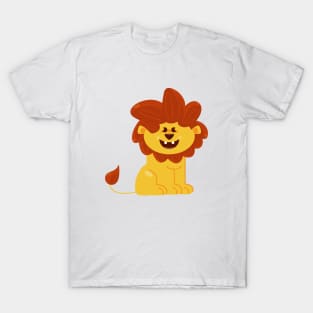 Cute lion sitting and smilling T-Shirt